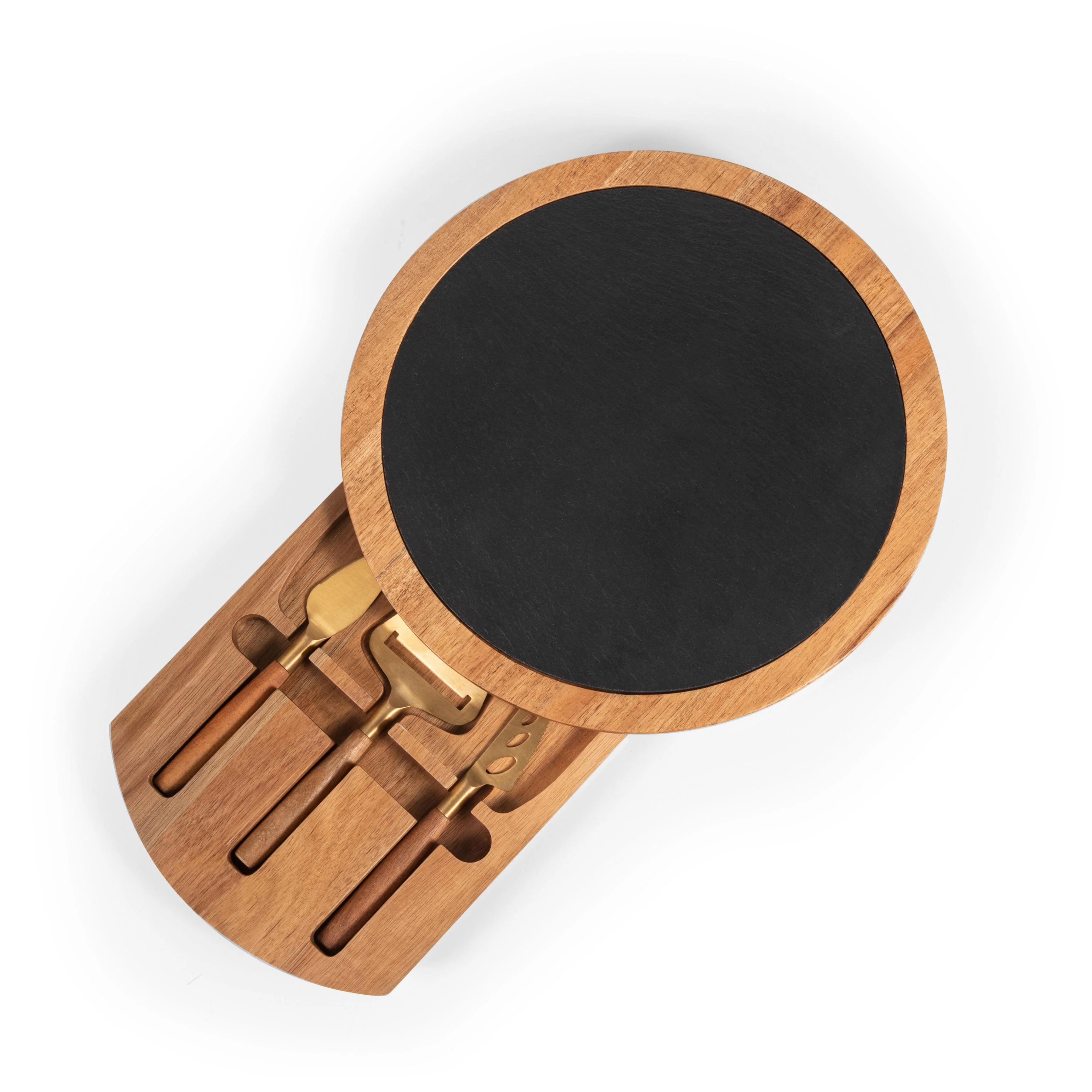 Insignia Acacia and Slate Serving Board with Cheese Tools - Image 6
