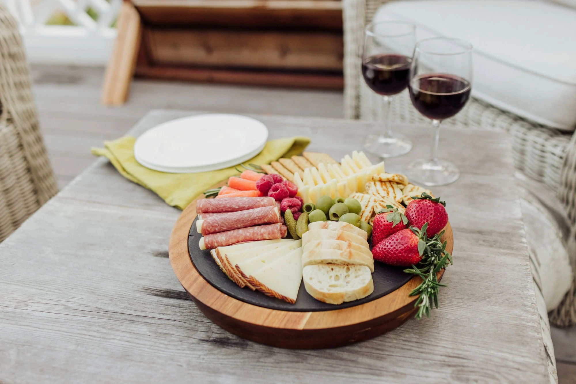 Insignia Acacia and Slate Serving Board with Cheese Tools - Image 9
