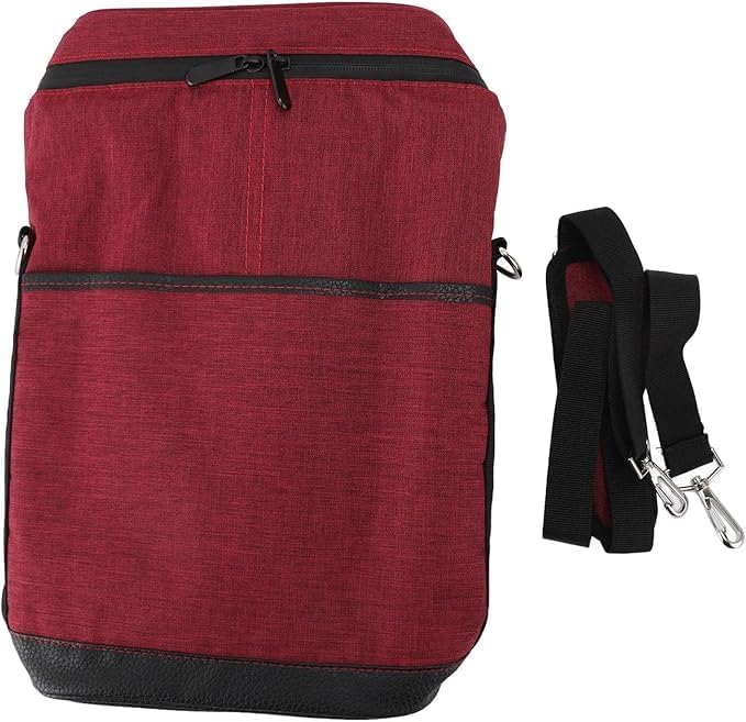 Insulated 2 Bottle Wine Cooler Bag Leakproof Canvas Carrier with Strap - Image 4