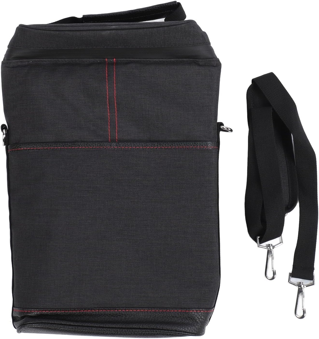 Insulated 2 Bottle Wine Cooler Bag Leakproof Canvas Carrier with Strap - Image 8