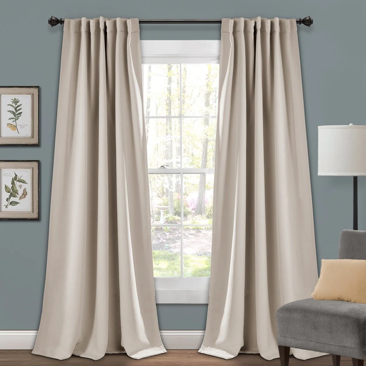 Insulated Back Tab Blackout Curtain Panel Set - Image 2