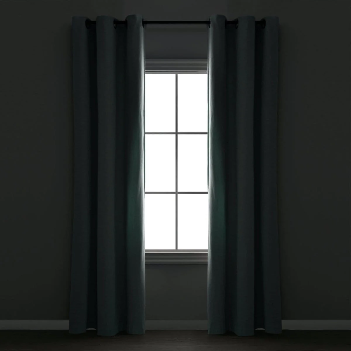 Insulated Grommet Blackout Faux Linen Window Curtain Panel - Image 10
