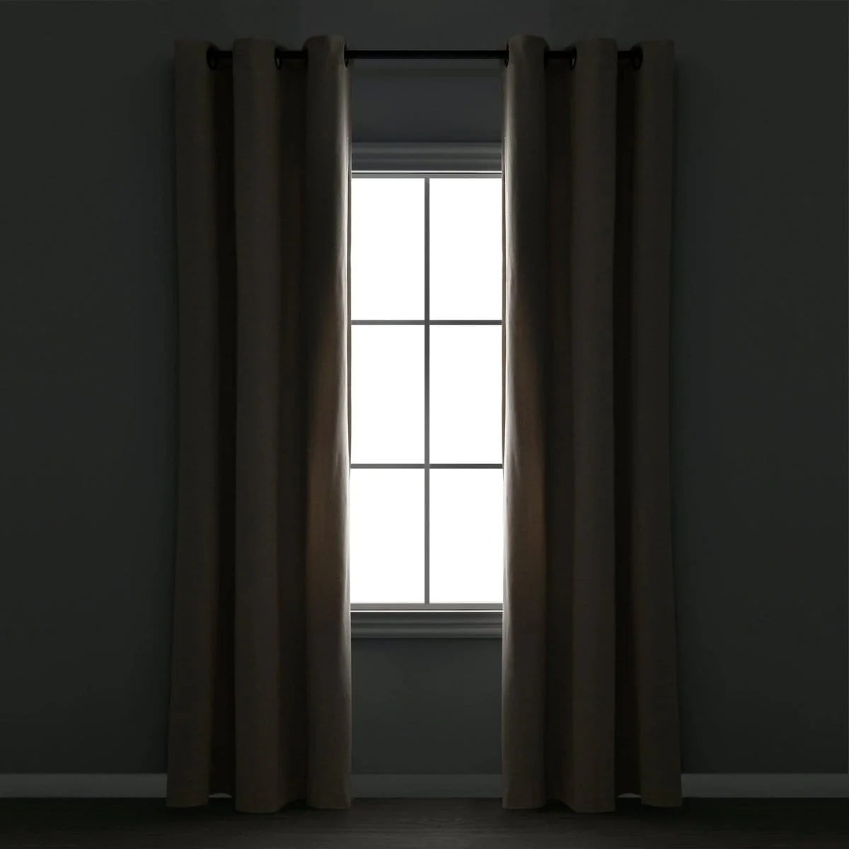 Insulated Grommet Blackout Faux Linen Window Curtain Panel - Image 15