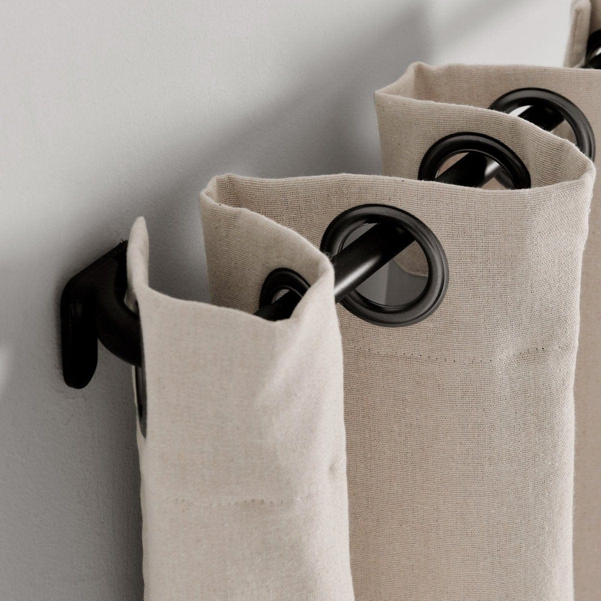 Insulated Grommet Blackout Faux Linen Window Curtain Panel - Image 17
