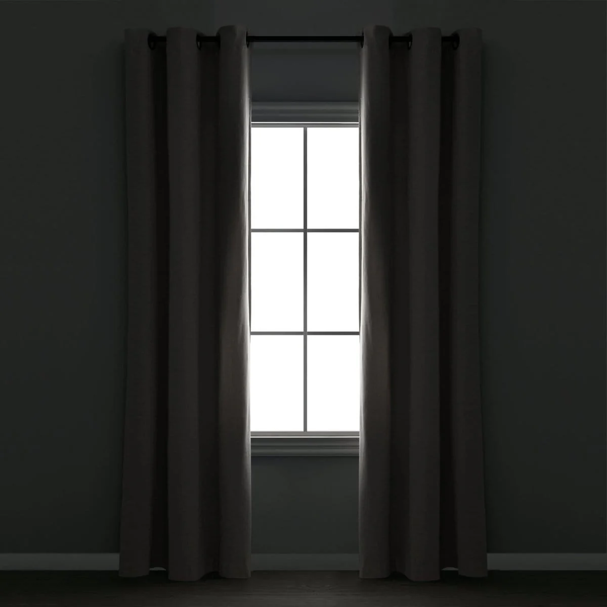 Insulated Grommet Blackout Faux Linen Window Curtain Panel - Image 20