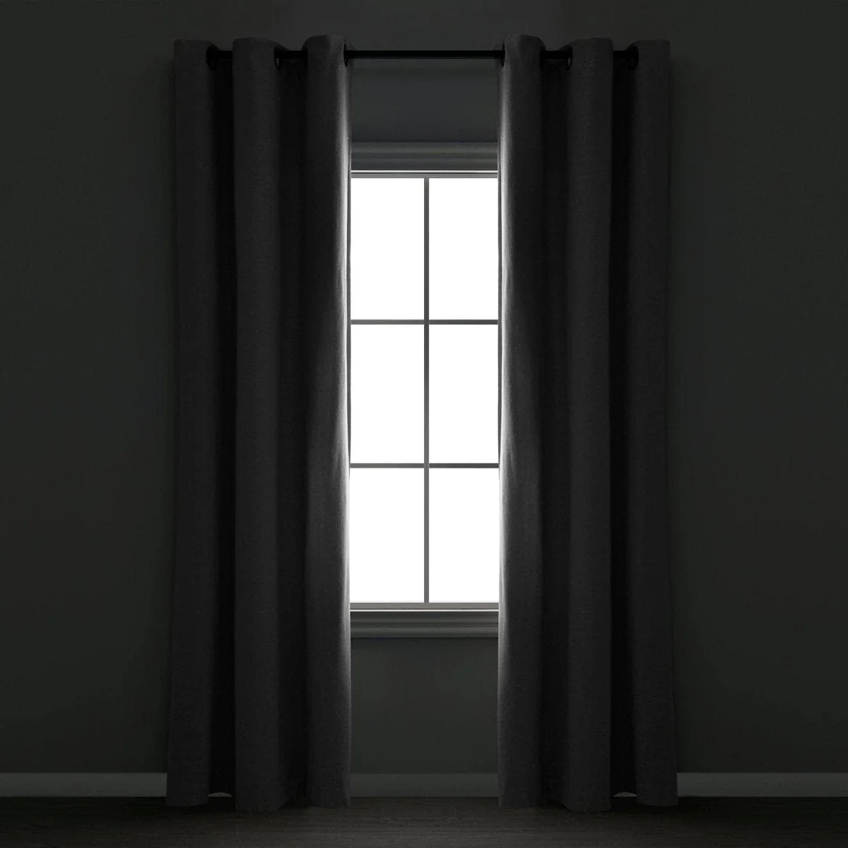 Insulated Grommet Blackout Faux Linen Window Curtain Panel - Image 27