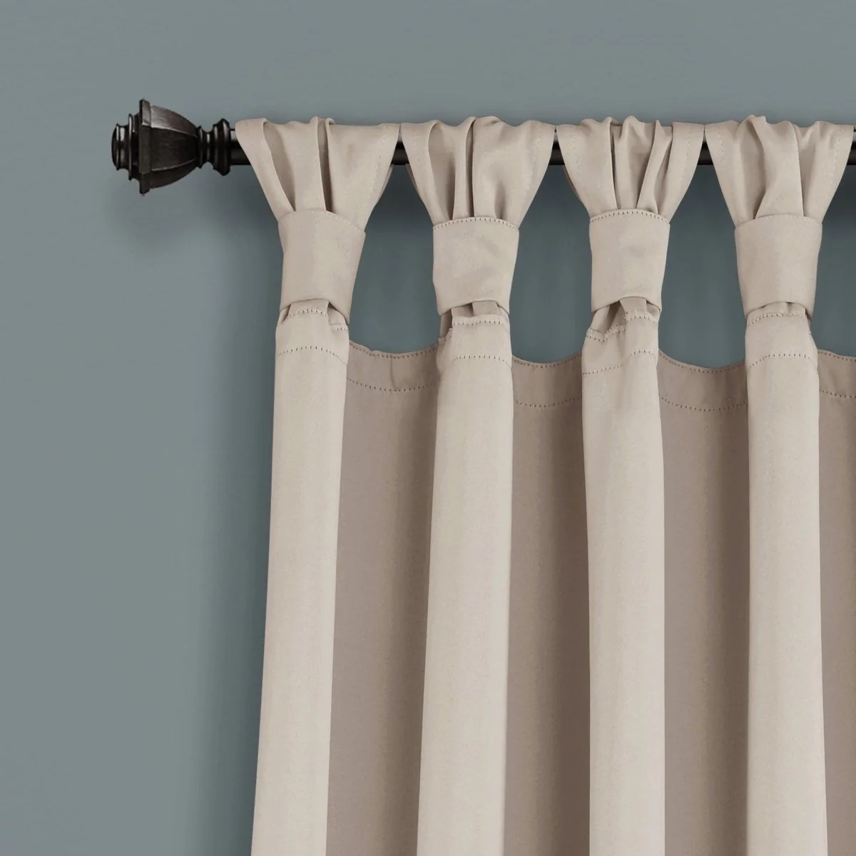 Insulated Knotted Tab Top Blackout Window Curtain Panel Set - Image 14