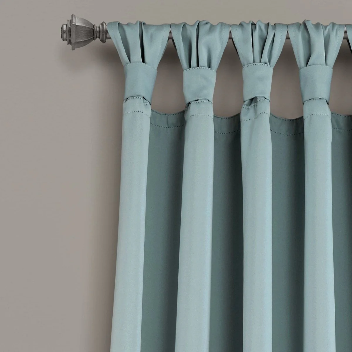 Insulated Knotted Tab Top Blackout Window Curtain Panel Set - Image 9