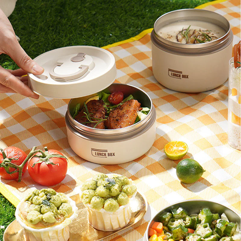 Insulated Stainless Steel Lunch Box Leakproof Thermal Food Container with Bag - Image 4