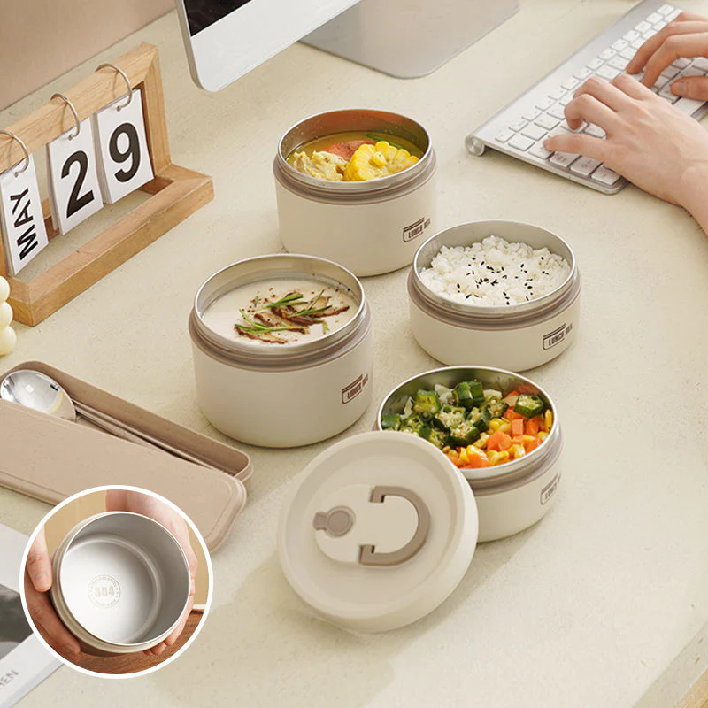 Insulated Stainless Steel Lunch Box Leakproof Thermal Food Container with Bag - Image 8