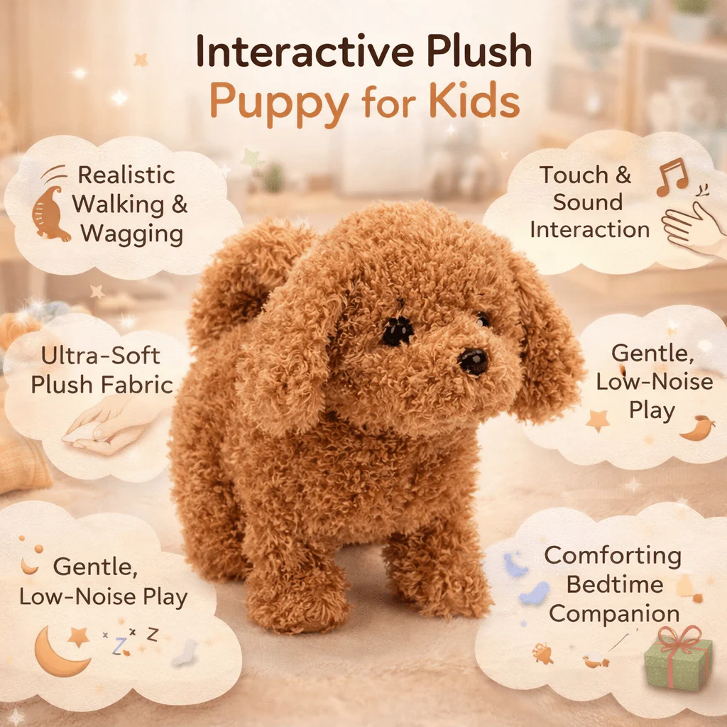 Interactive Puppy Plush Toy Walking Barking Electronic Dog Toy for Kids - Image 2
