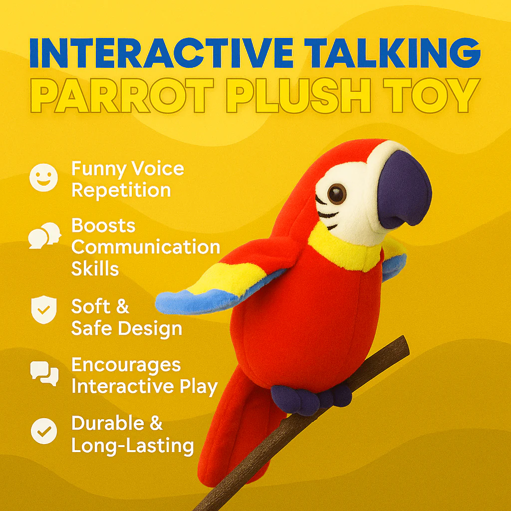 Interactive Talking Parrot Plush Toy Voice Repeating Learning Toy for Kids - Image 3