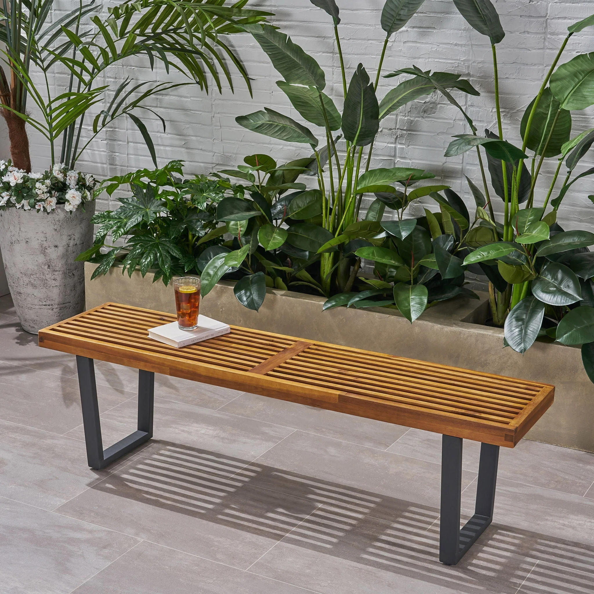 Intrinsic - Outdoor Dining Bench With Slat Top - Image 11