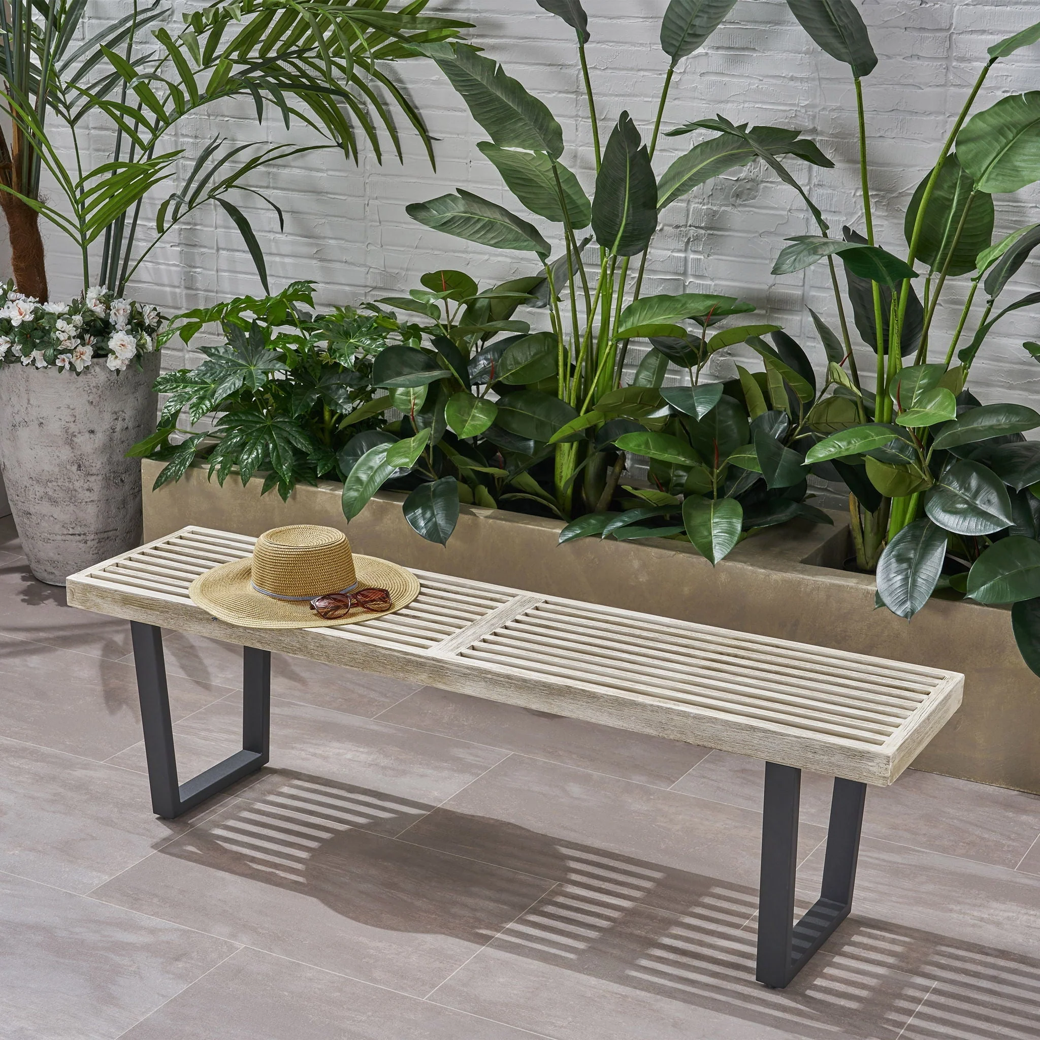 Intrinsic - Outdoor Dining Bench With Slat Top - Image 4