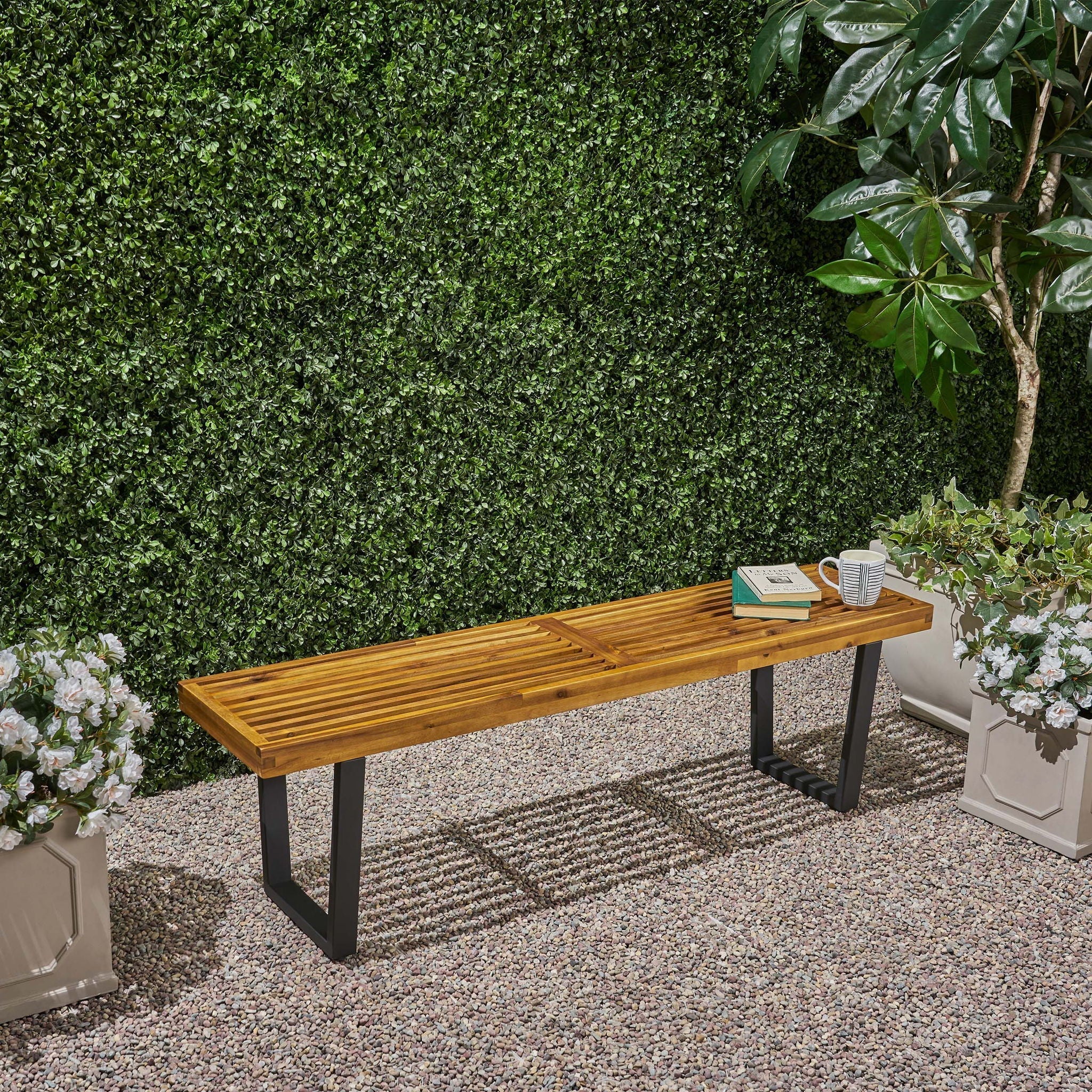 Intrinsic - Outdoor Dining Bench With Slat Top - Image 7