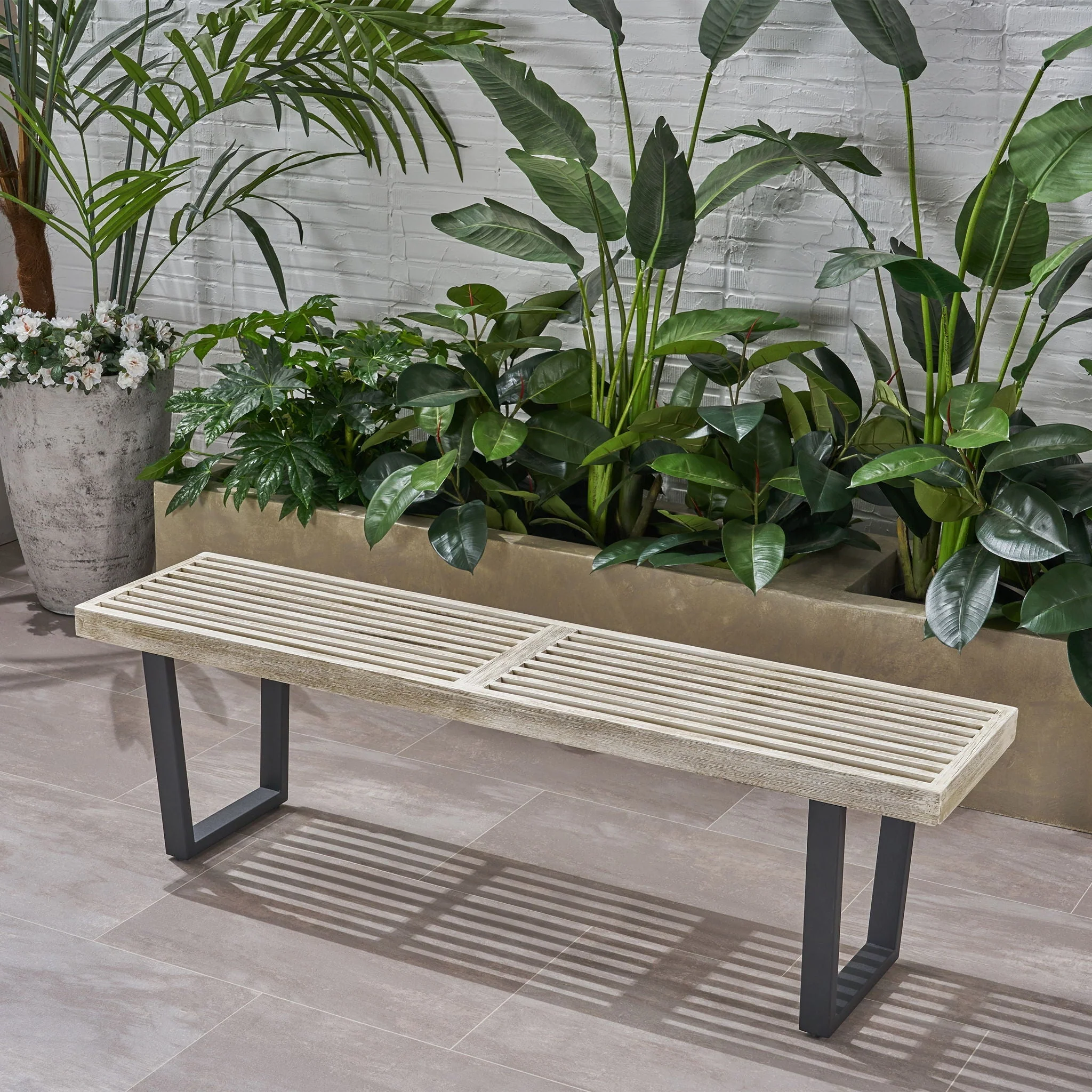 Intrinsic - Outdoor Dining Bench With Slat Top - Image 9