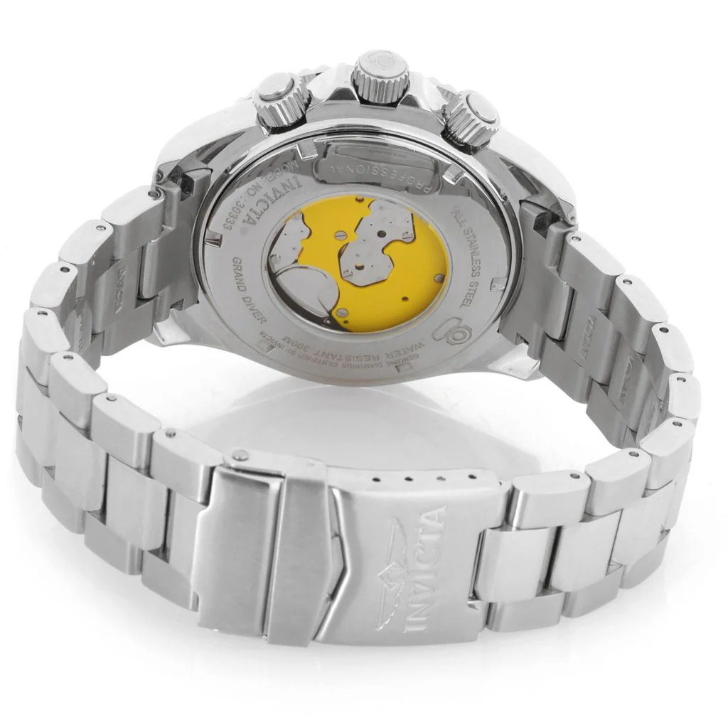 INVICTA 47MM GRAND DIVER QUARTZ CHRONO DIAMOND PAVE STAINLESS BRAC WATCH - Image 2