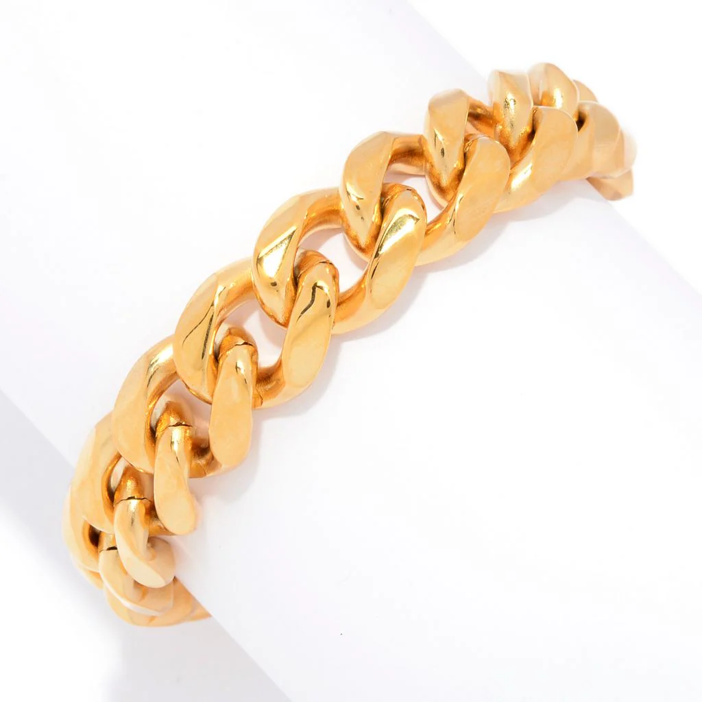 Invicta Jewelry Men's Stainless Steel Choice of Size Heavy Curb Link Bracelet - Image 2