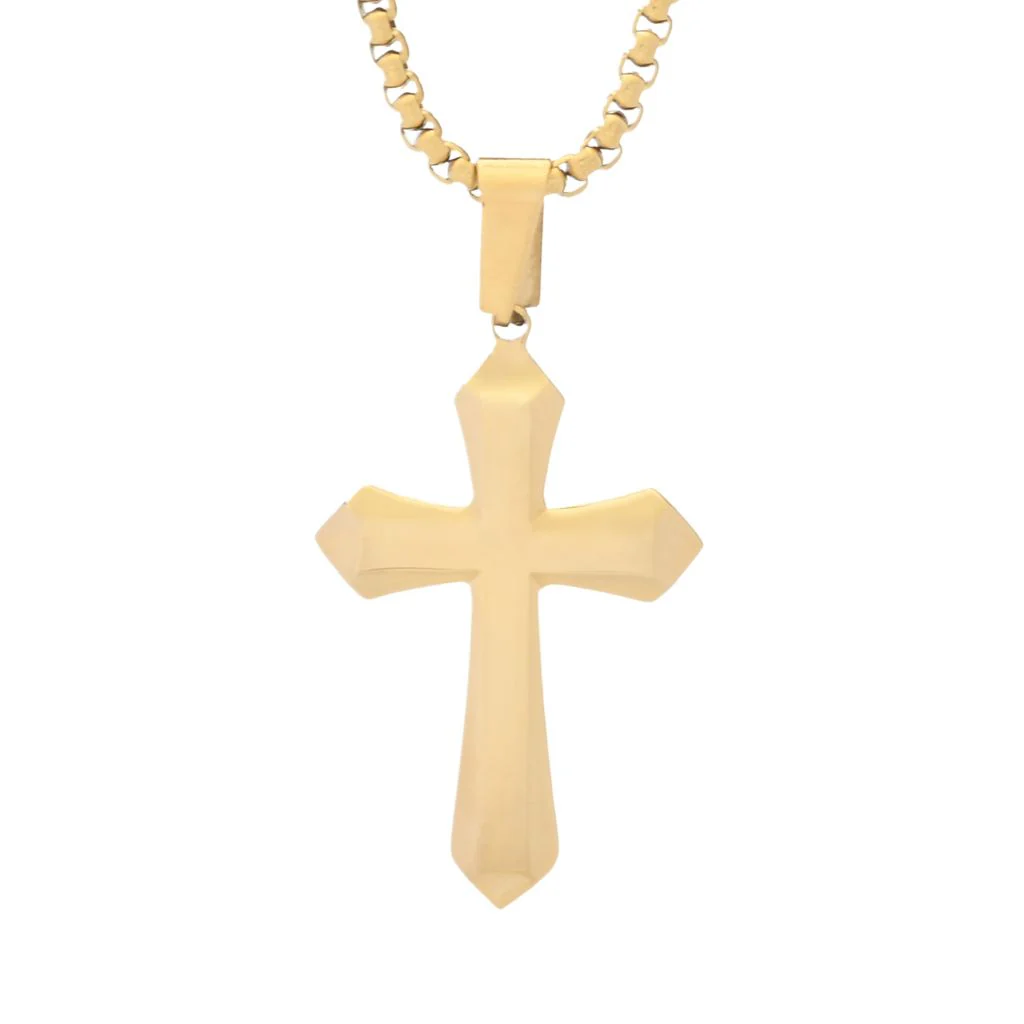 Invicta Jewelry Men's Stainless Steel Cross Pendant w/ Chain - Image 3