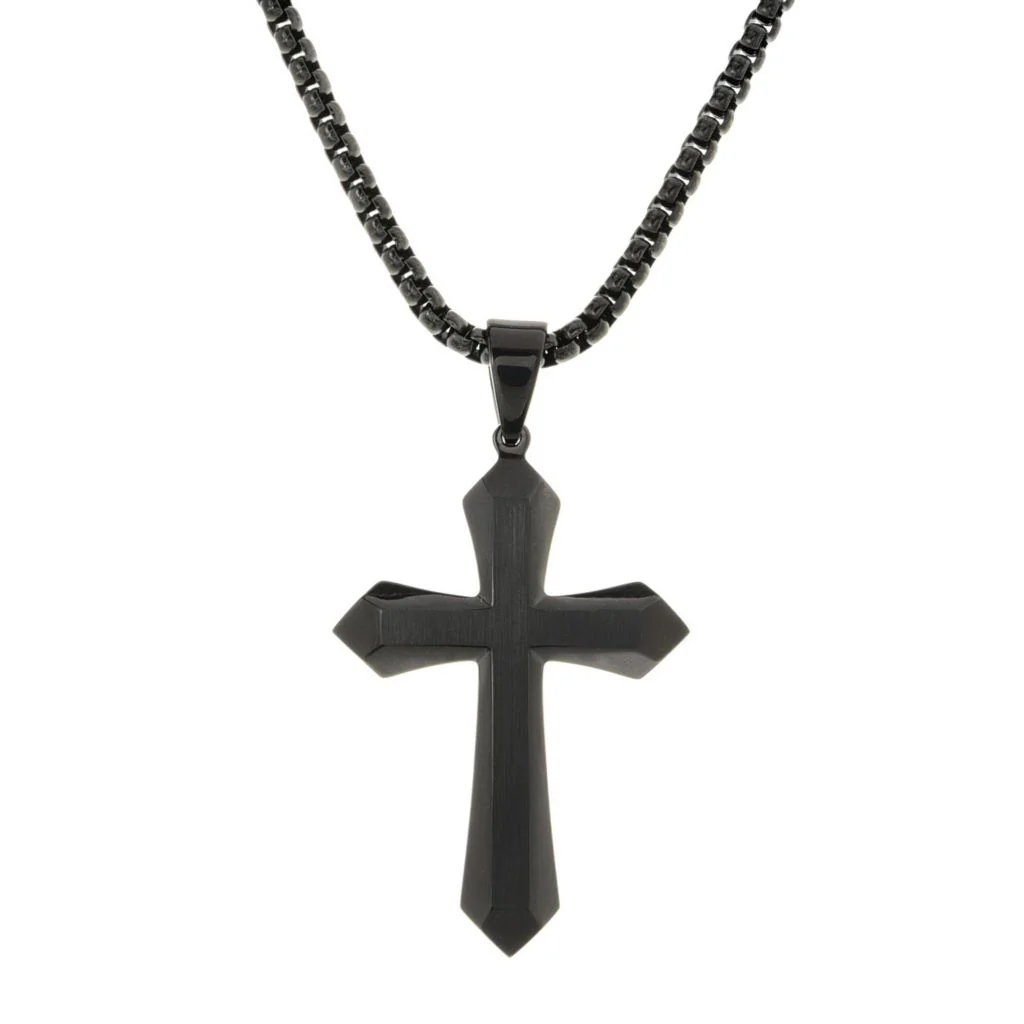 Invicta Jewelry Men's Stainless Steel Cross Pendant w/ Chain - Image 5