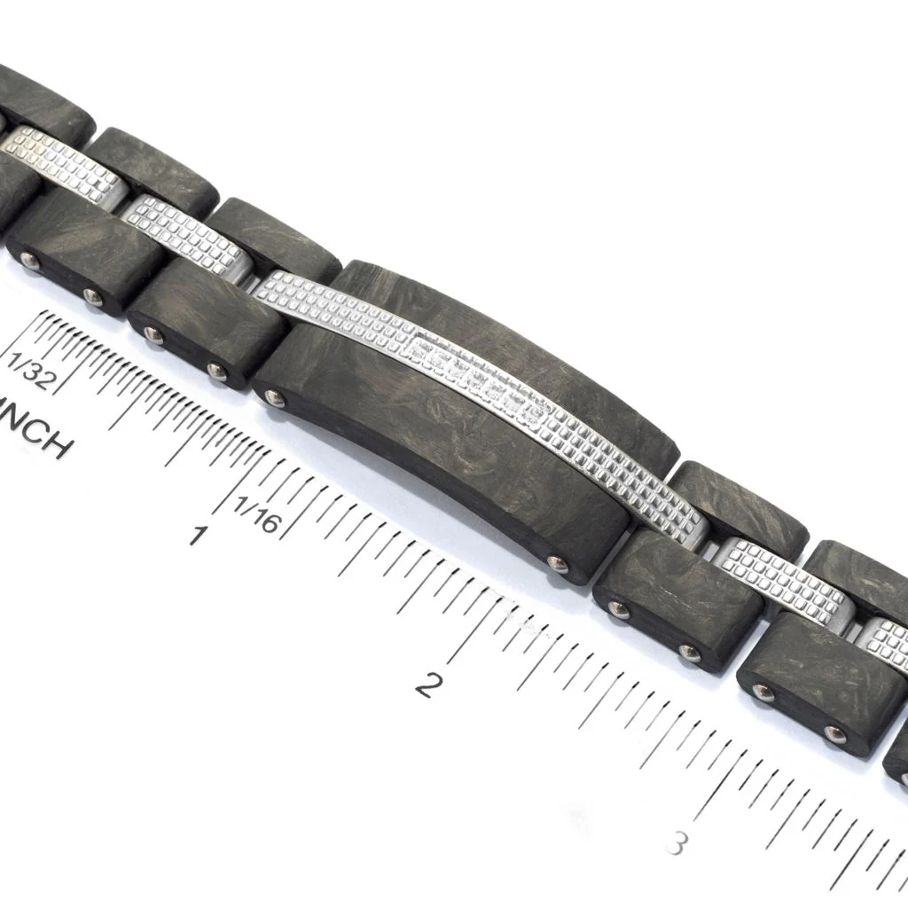 Invicta Men's 8.5" Forged Carbon 0.09 DEW Simulated Diamond Bracelet - Image 2