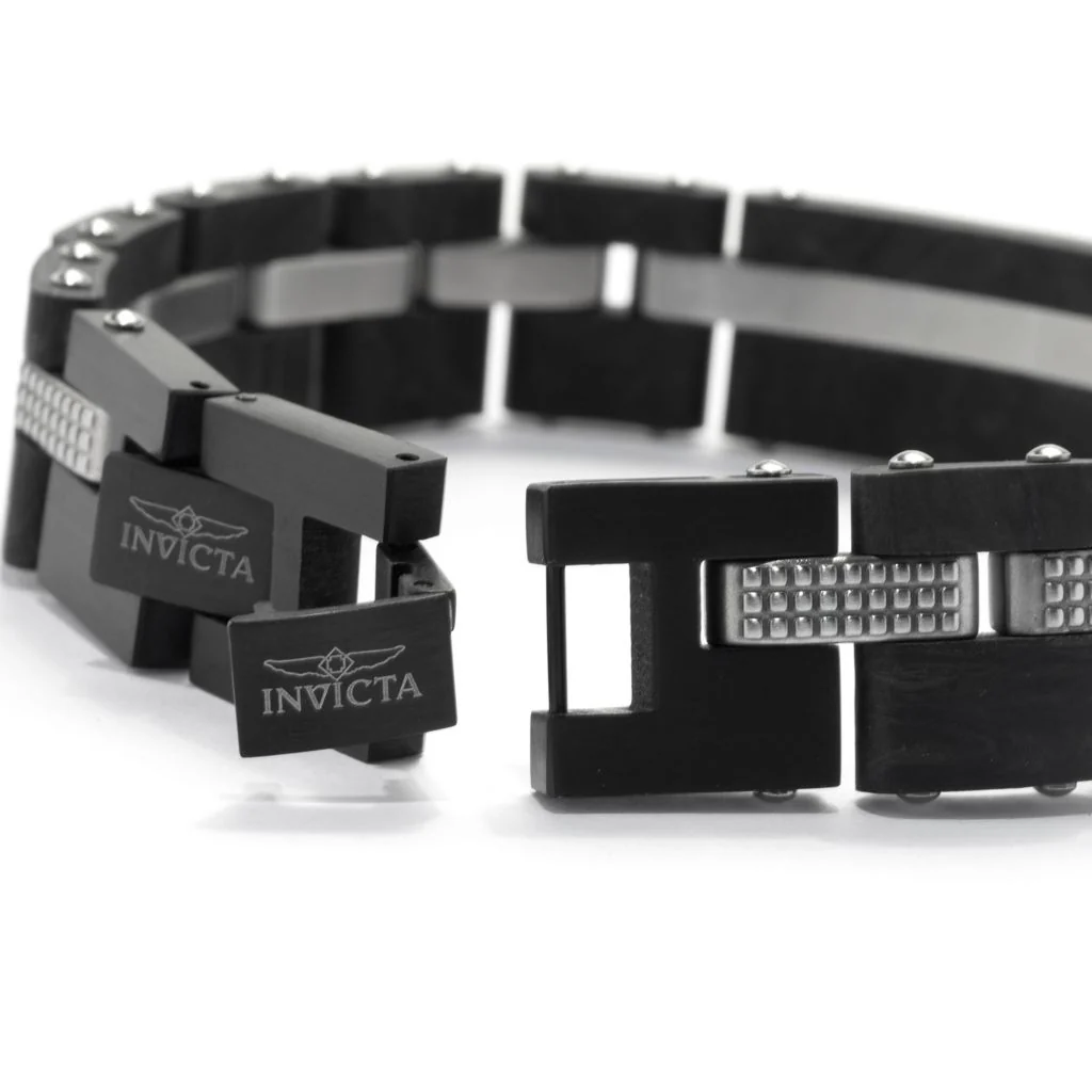 Invicta Men's 8.5" Forged Carbon 0.09 DEW Simulated Diamond Bracelet - Image 3