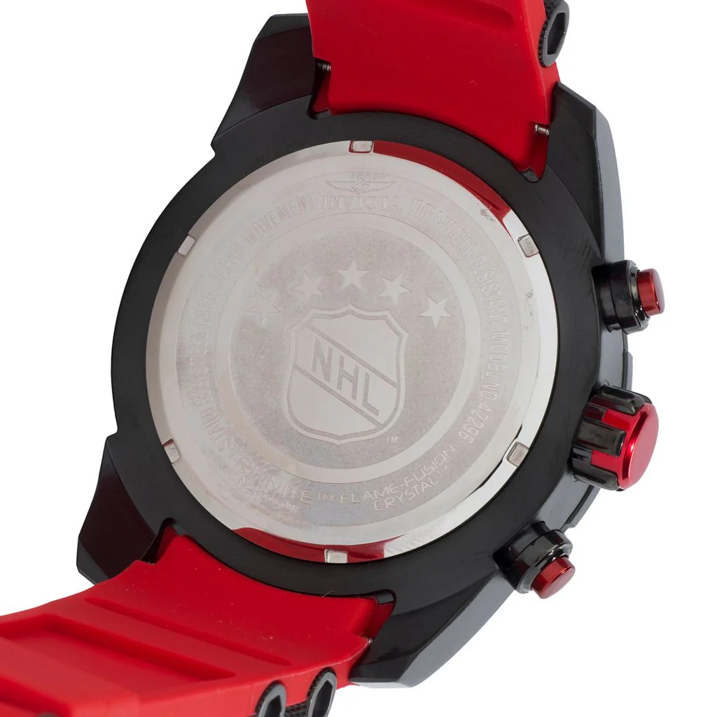 Invicta NHL Retro 52mm Quartz Glass Fiber Dial Silicone Strap Watch - Image 2