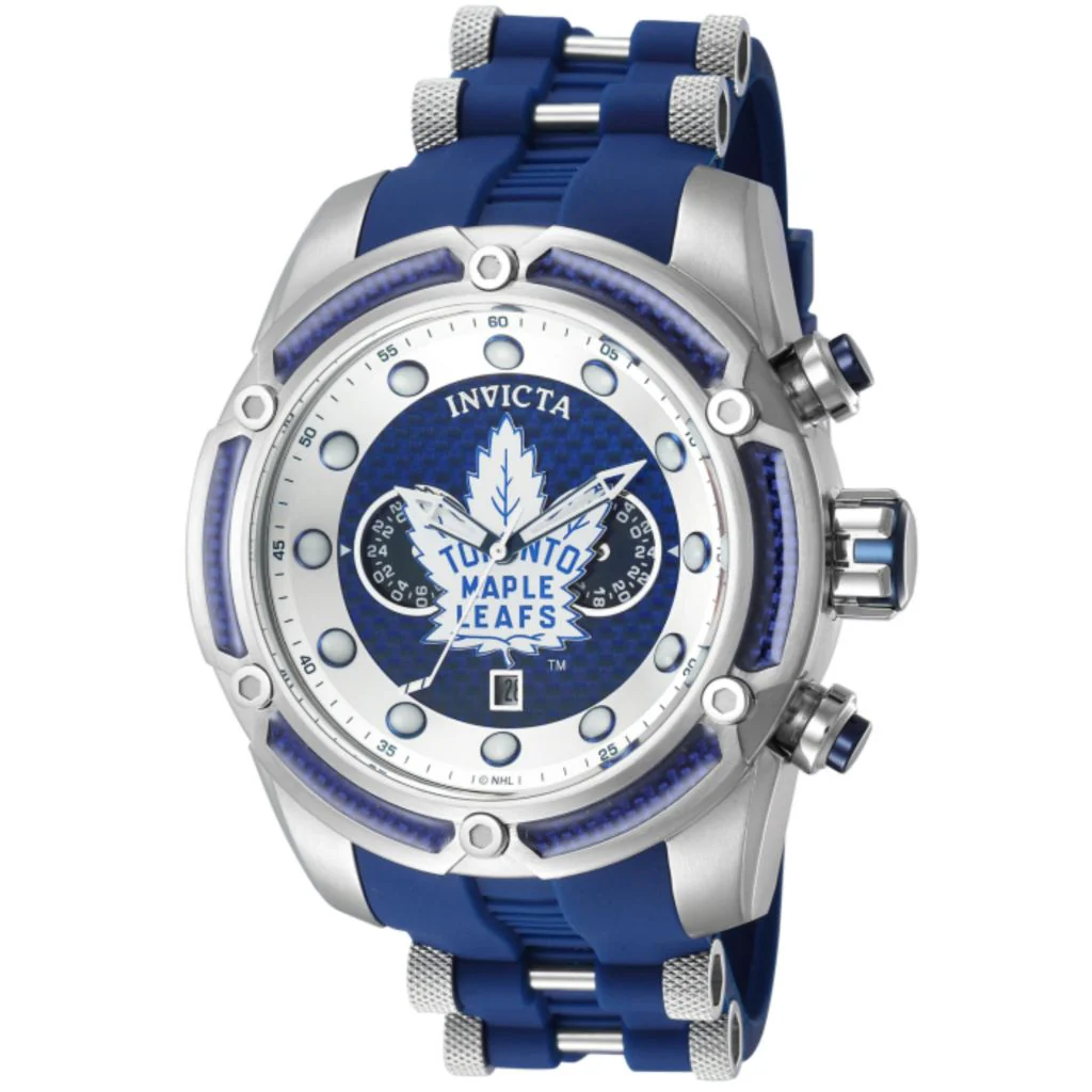 Invicta NHL Retro 52mm Quartz Glass Fiber Dial Silicone Strap Watch - Image 3