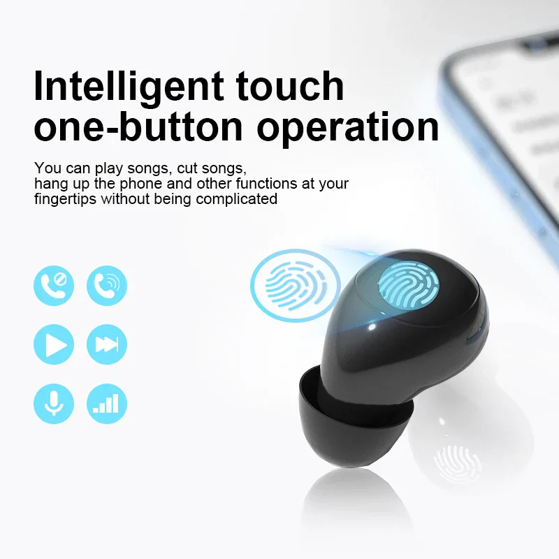 Invisible TWS Bluetooth 5.3 Earbuds Wireless Mini In-Ear Headphones Mic Noise - Image 4