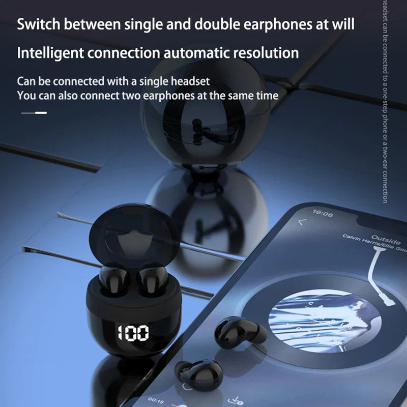Invisible TWS Bluetooth 5.3 Earbuds Wireless Mini In-Ear Headphones Mic Noise - Image 5