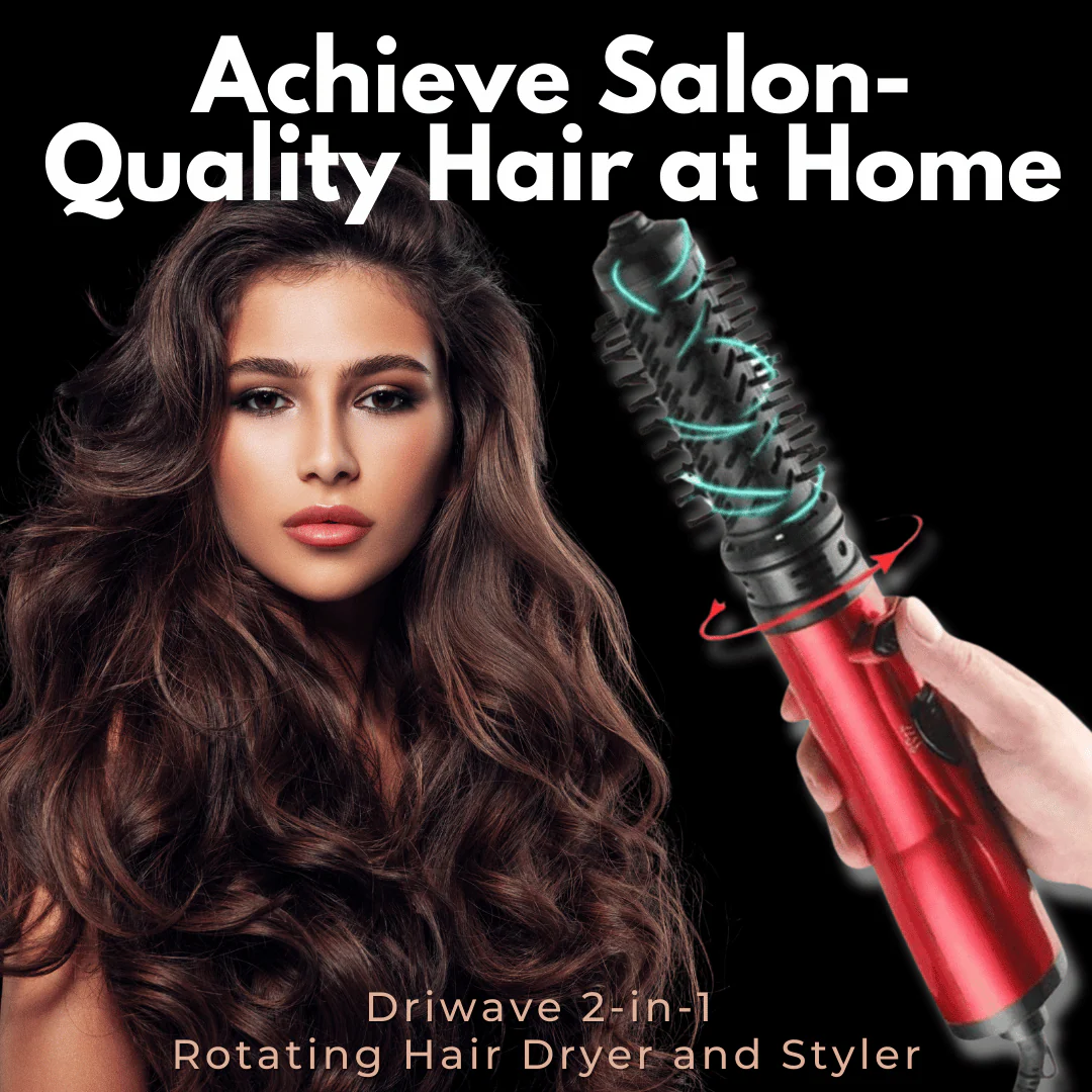 Ionic Rotating Hot Air Brush Hair Styler Dryer with 2 Brush Heads - Image 2