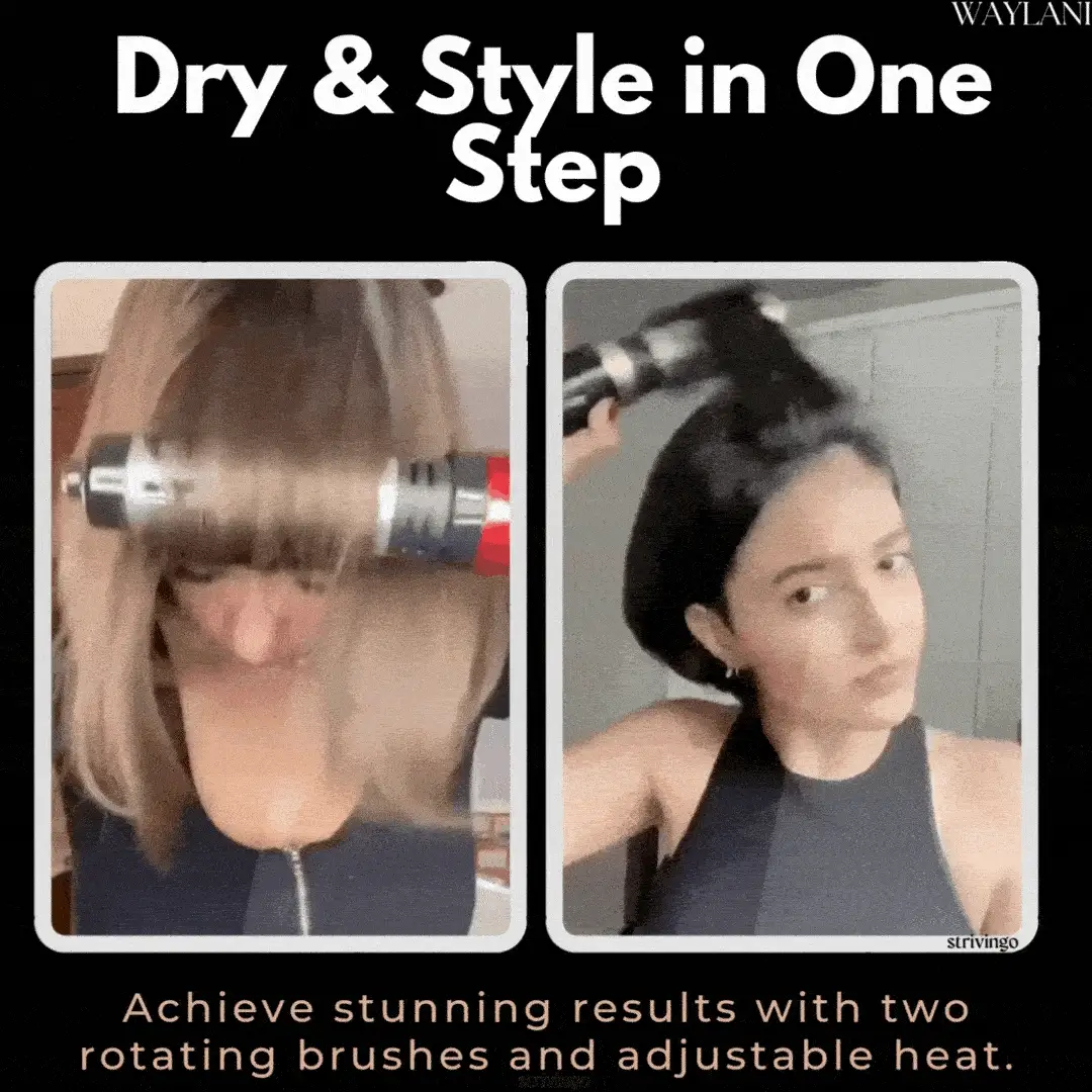 Ionic Rotating Hot Air Brush Hair Styler Dryer with 2 Brush Heads - Image 3
