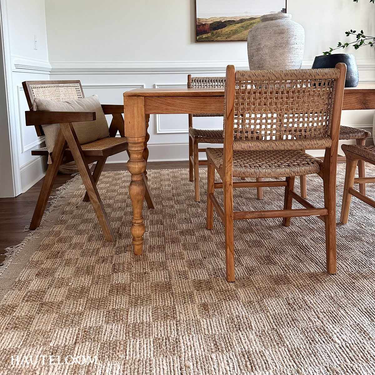 Ionut Checkered Jute Area Rug - Image 13