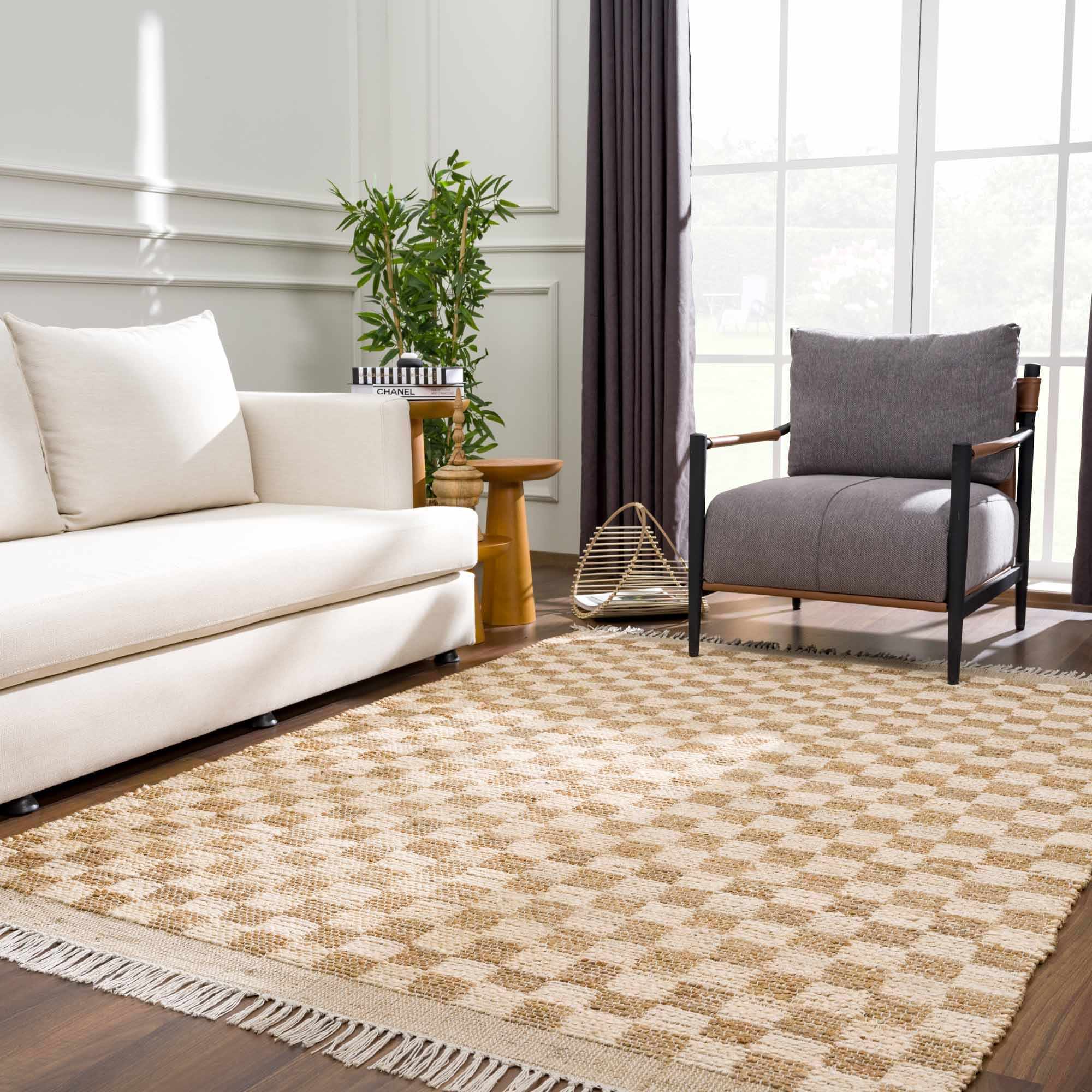 Ionut Checkered Jute Area Rug - Image 15