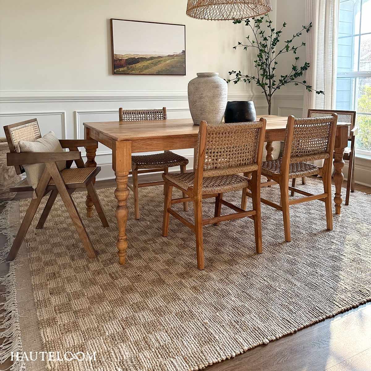 Ionut Checkered Jute Area Rug - Image 2