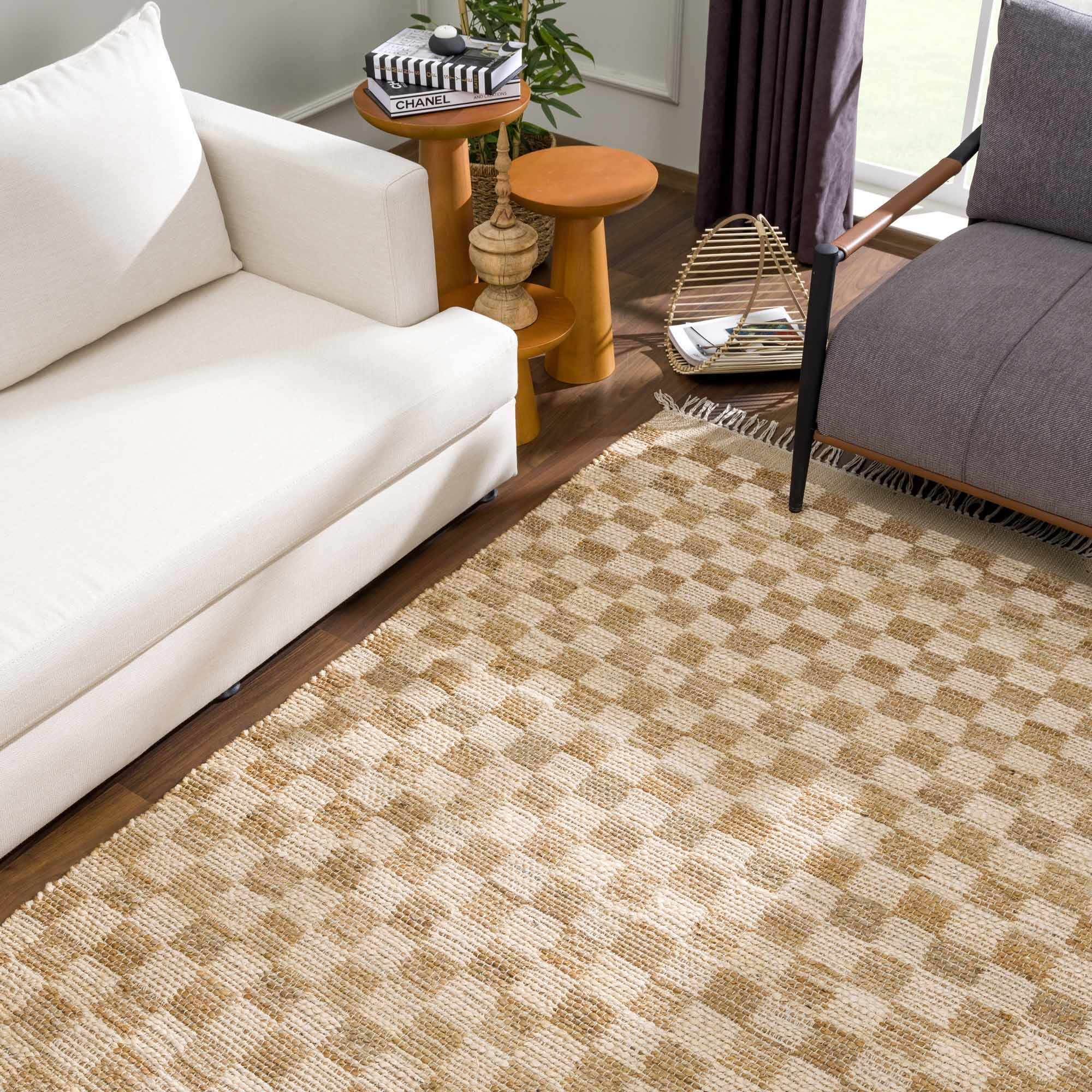 Ionut Checkered Jute Area Rug - Image 21
