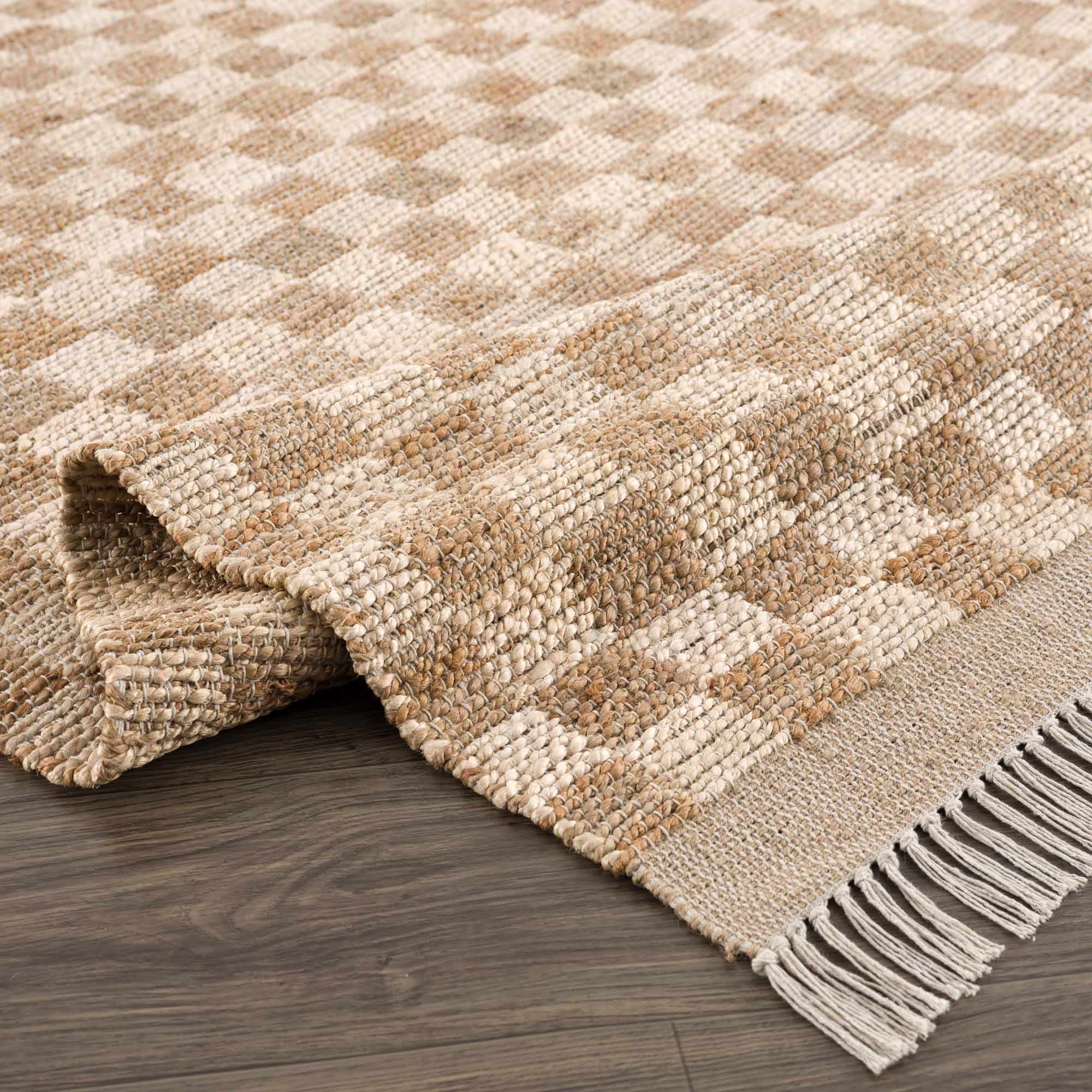 Ionut Checkered Jute Area Rug - Image 9