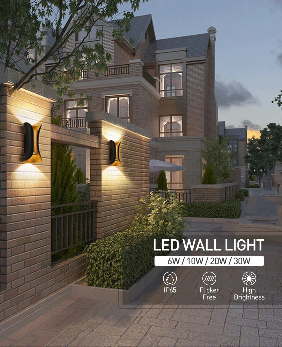 IP65 LED Outdoor Wall Light – 6W/10W Waterproof Aluminum Sconce for Porch Garden - Image 7
