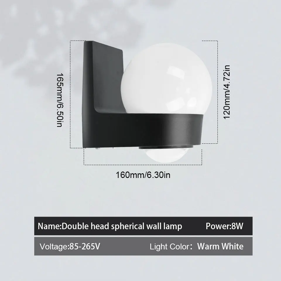 IP66 Waterproof LED Wall Light 8W Outdoor Indoor Lamp for Porch Balcony - Image 4