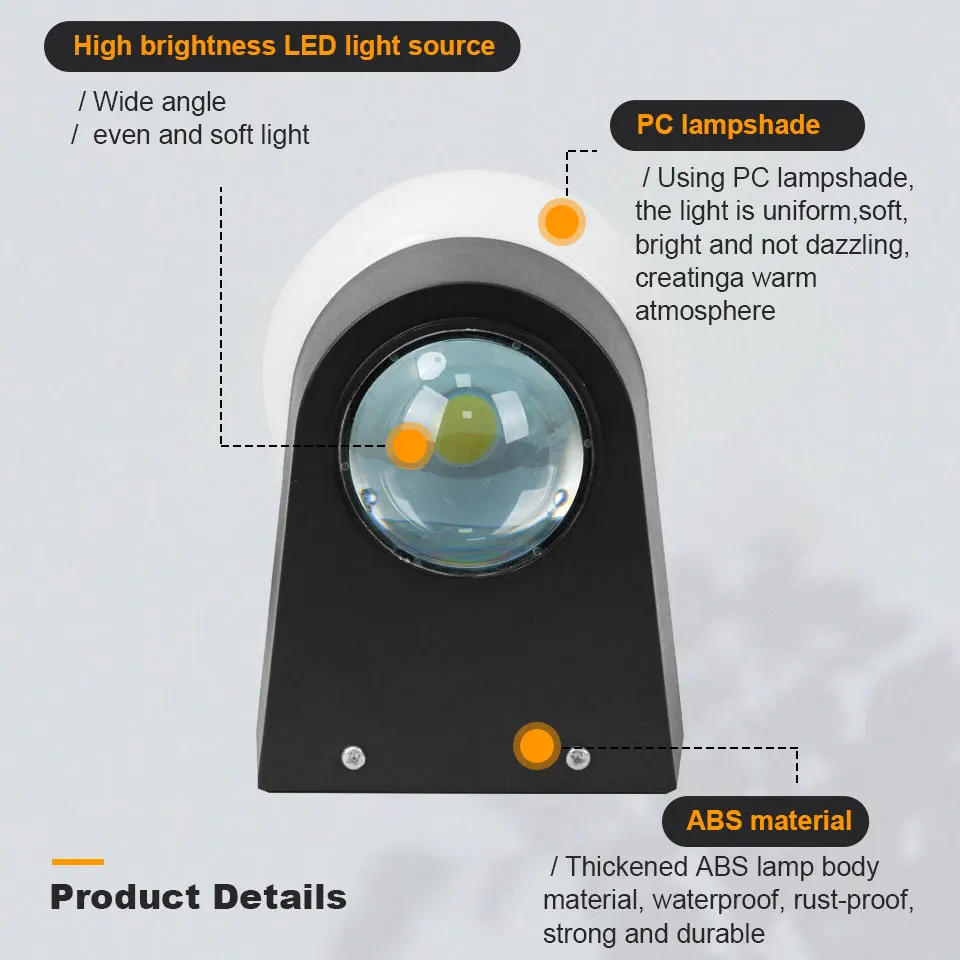 IP66 Waterproof LED Wall Light 8W Outdoor Indoor Lamp for Porch Balcony - Image 5
