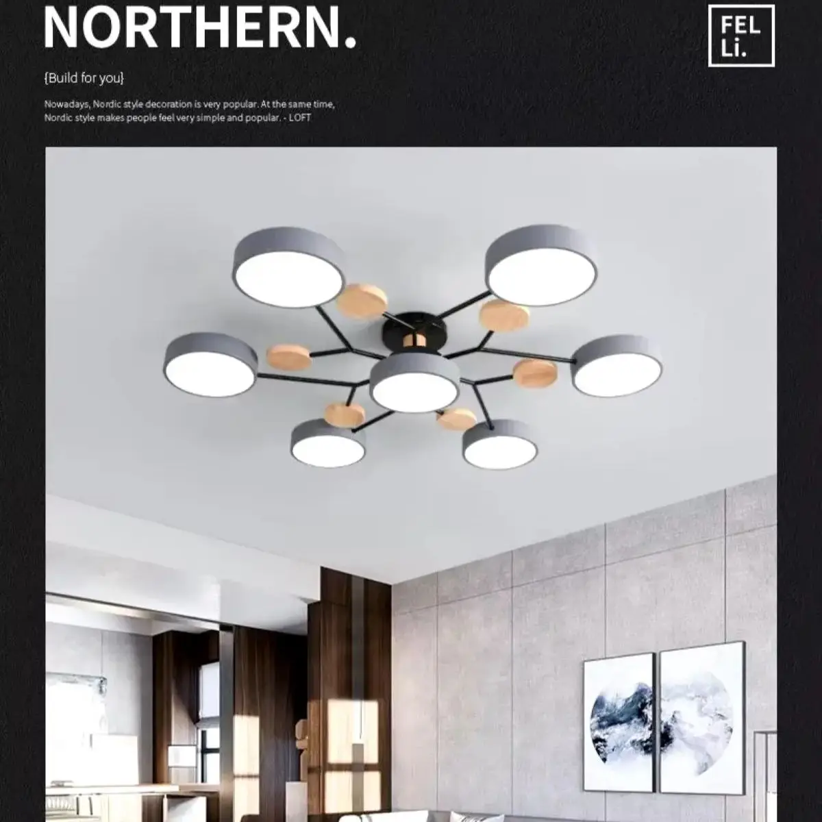 IRALAN LED Ceiling Chandelier 3-Color Pendant Light for Bedroom Living Room Hotel - Image 5