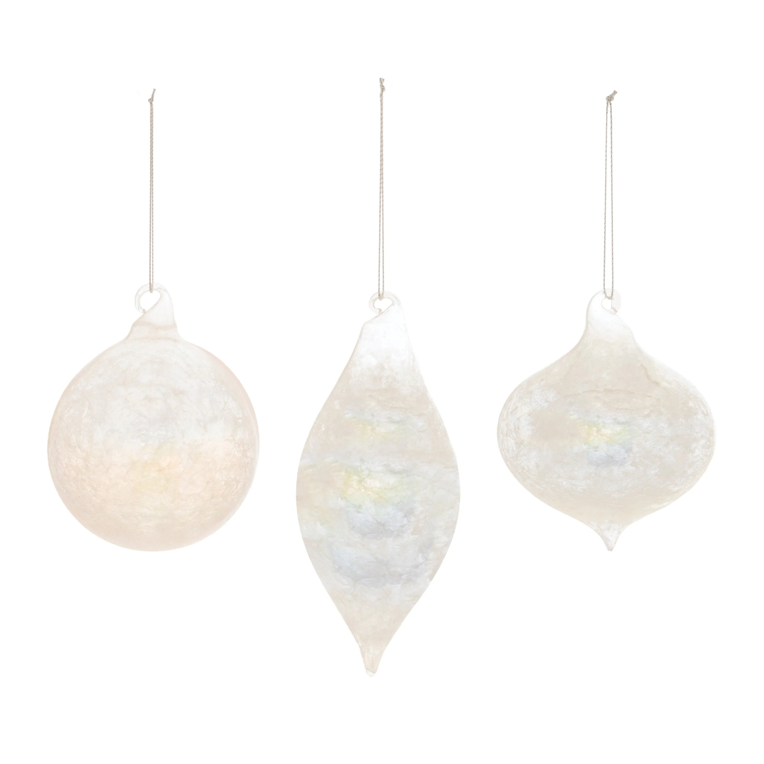 Iridescent Cloudy Glass Ornament (Set of 6) - Image 2
