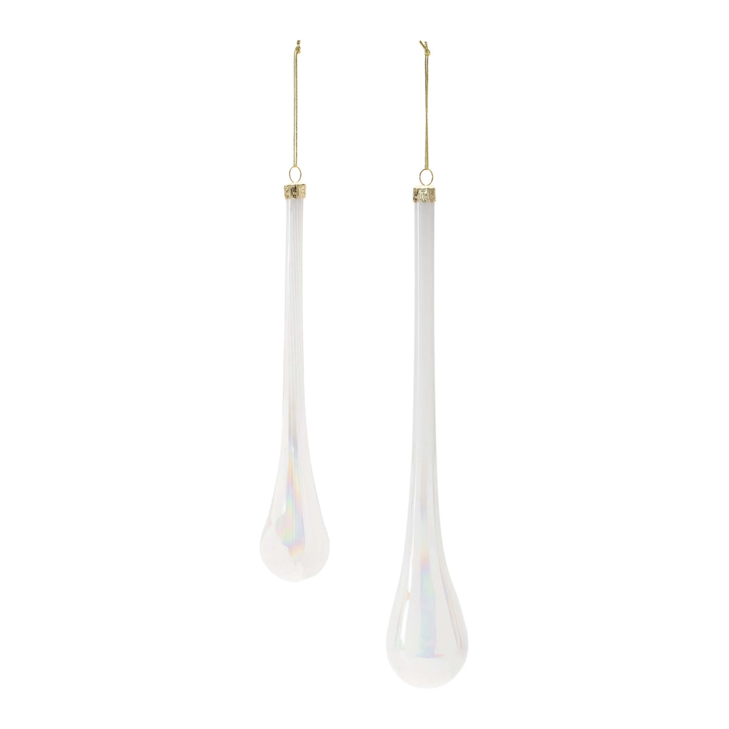 Iridescent Glass Drop Ornament (Set of 6) - Image 2
