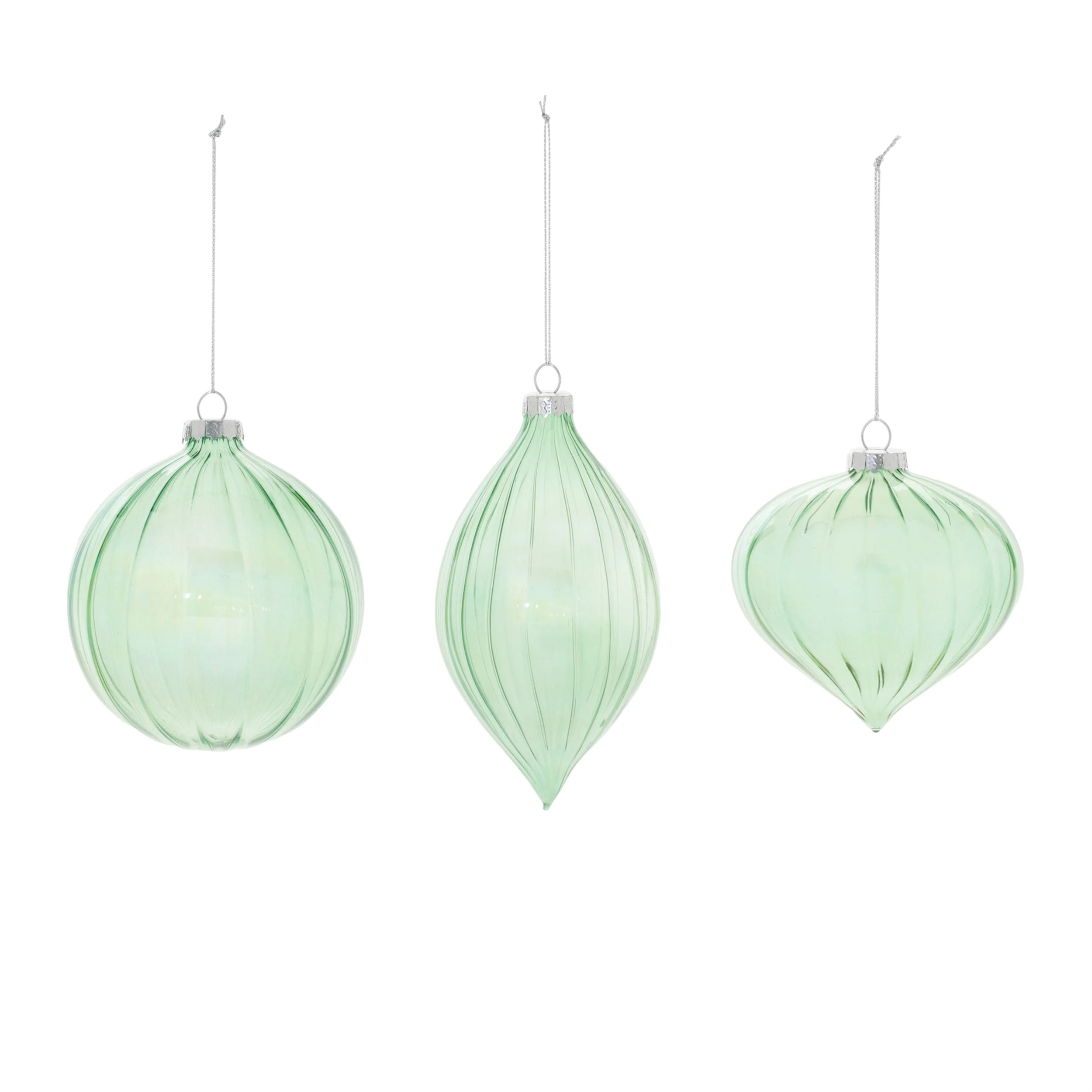 Iridescent Ribbed Glass Ornament (Set of 6) - Image 2