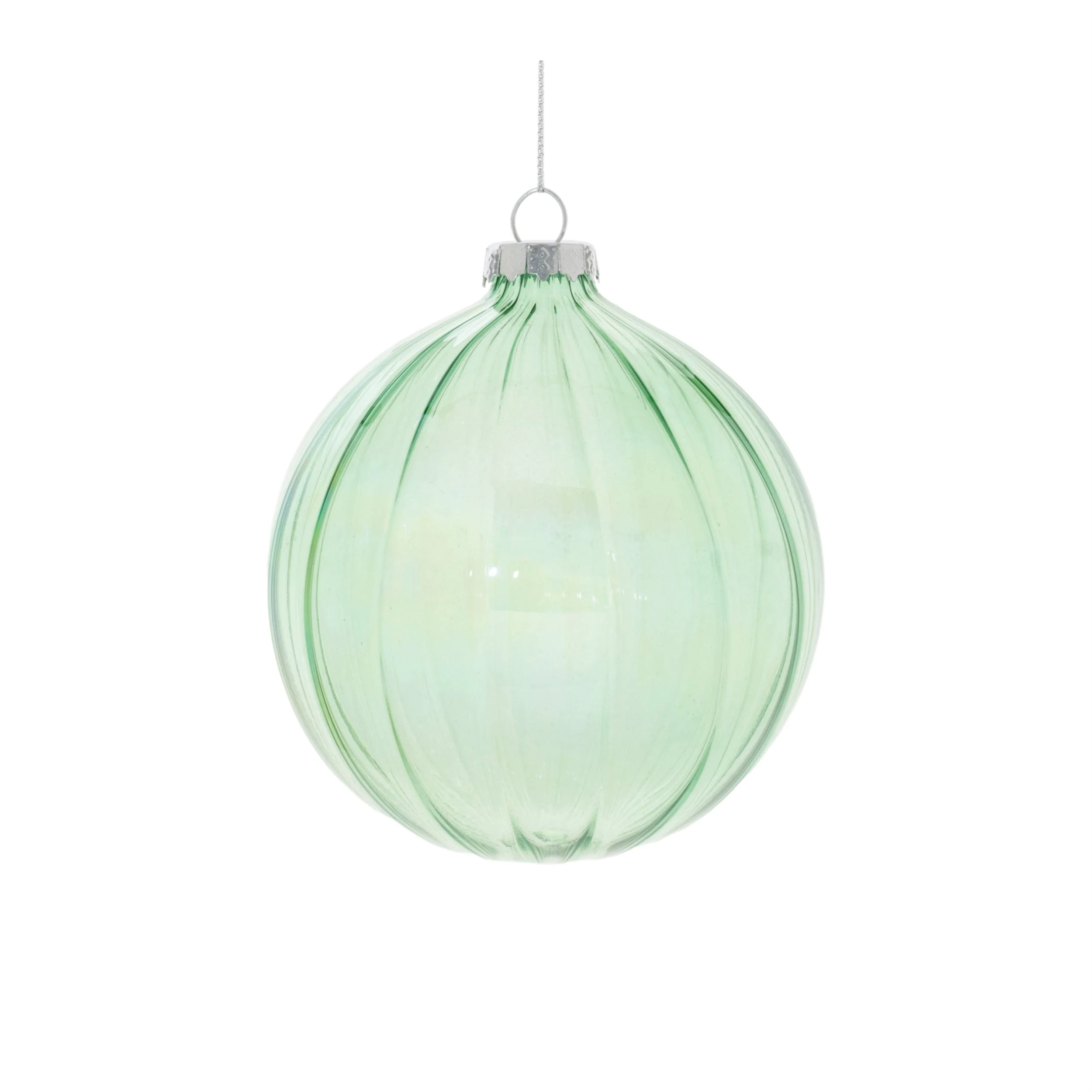 Iridescent Ribbed Glass Ornament (Set of 6) - Image 3