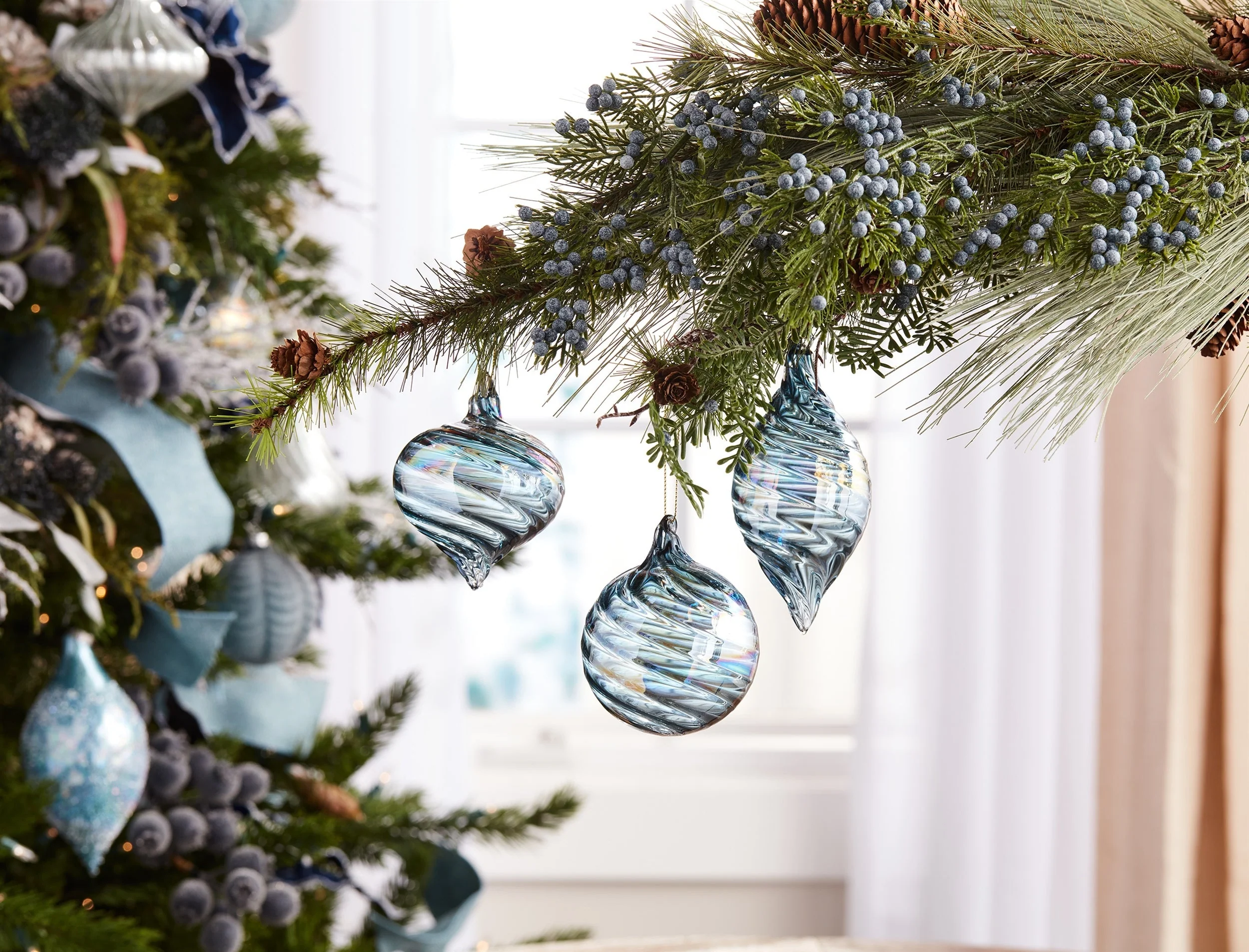 Iridescent Swirl Glass Ornament (Set of 12) - Image 3