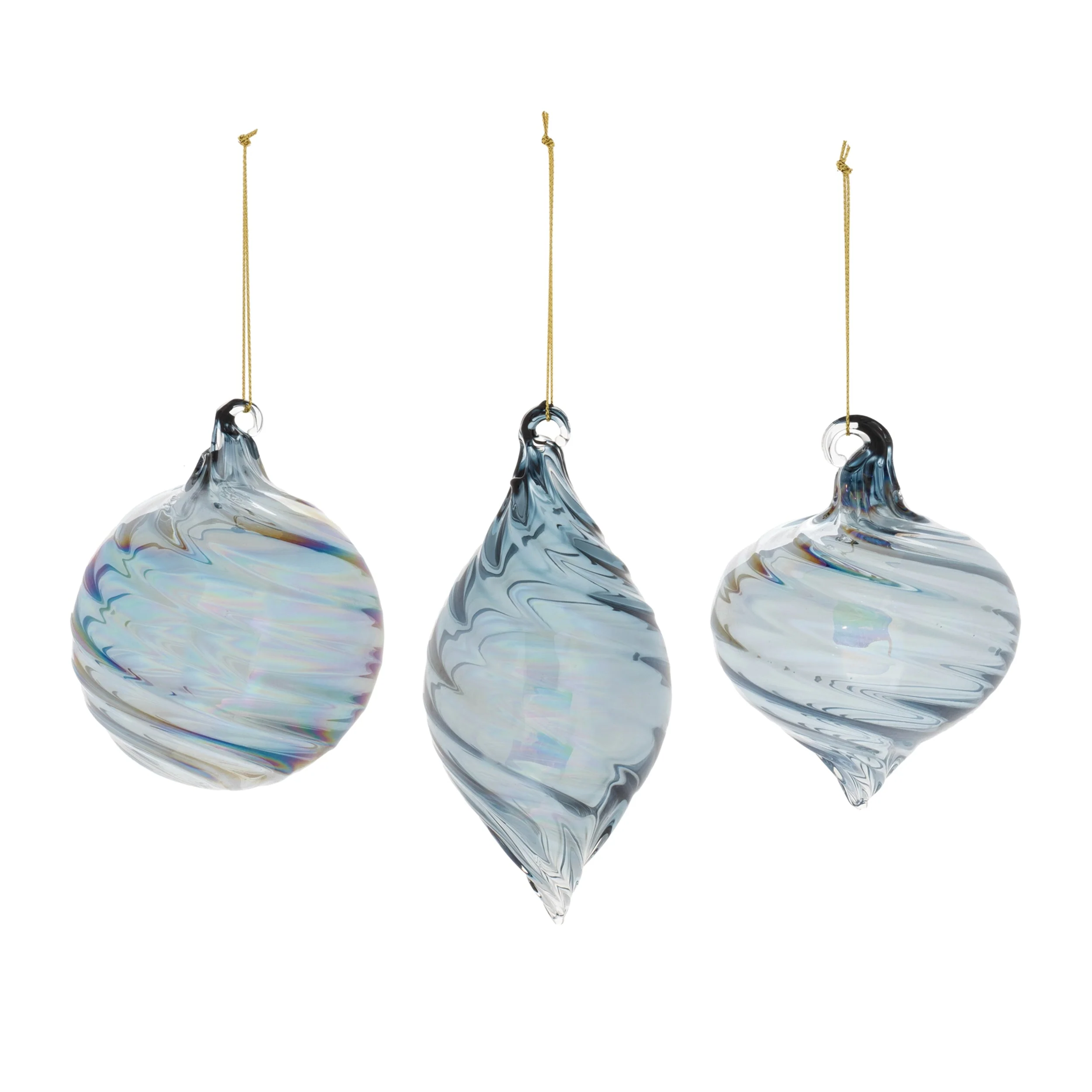 Iridescent Swirl Glass Ornament (Set of 12) - Image 4