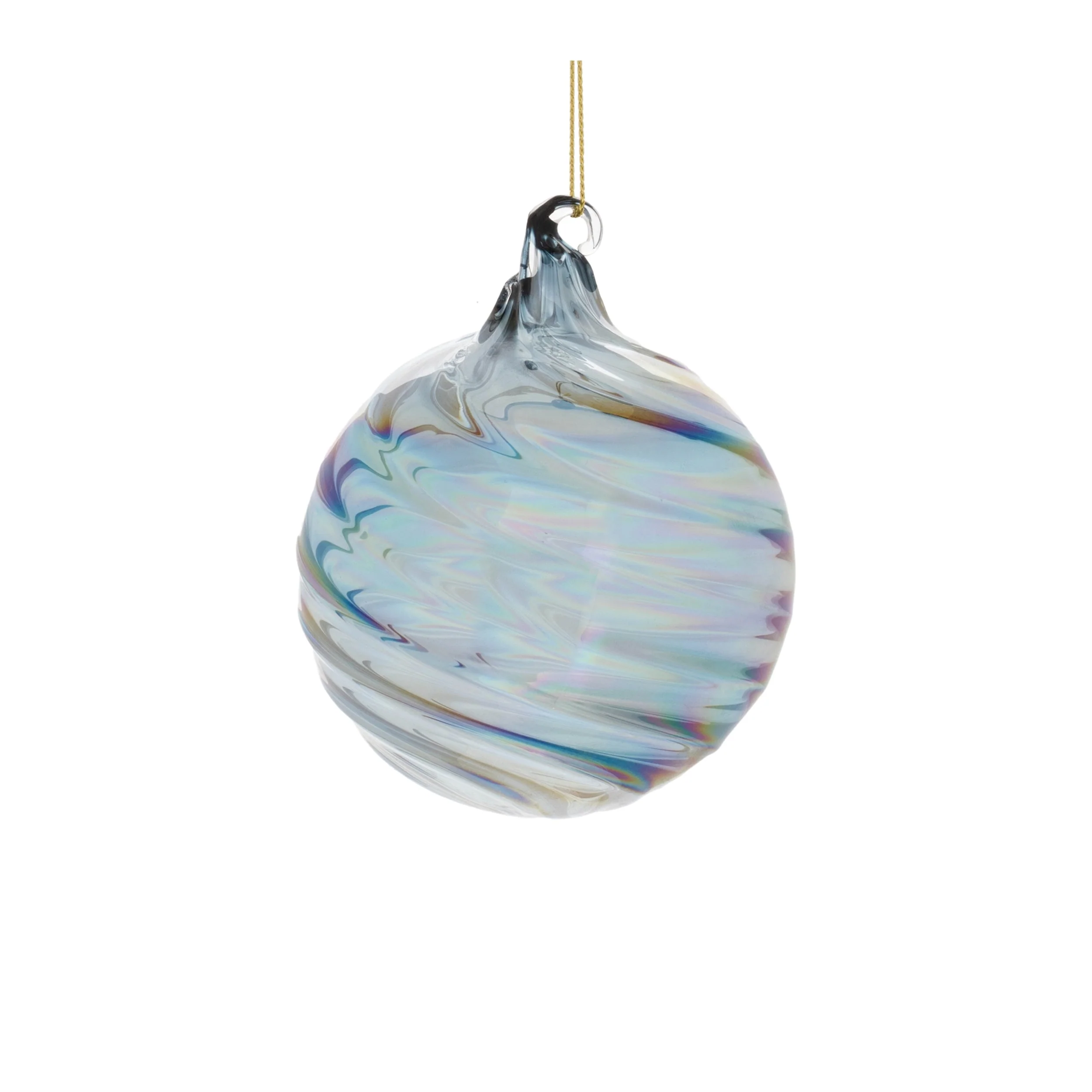 Iridescent Swirl Glass Ornament (Set of 12) - Image 5