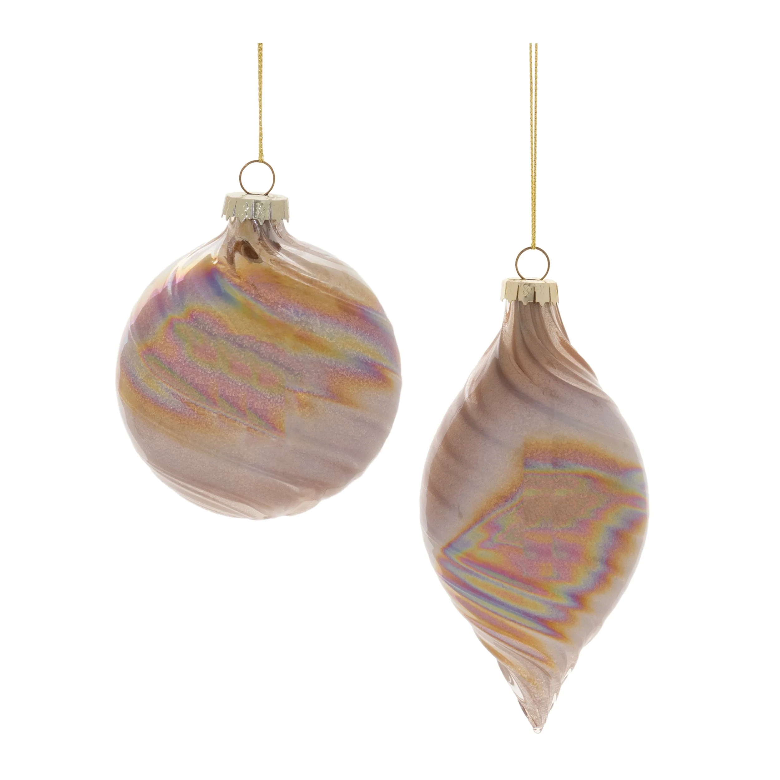 Iridescent Swirl Glass Ornament (Set of 12) - Image 6