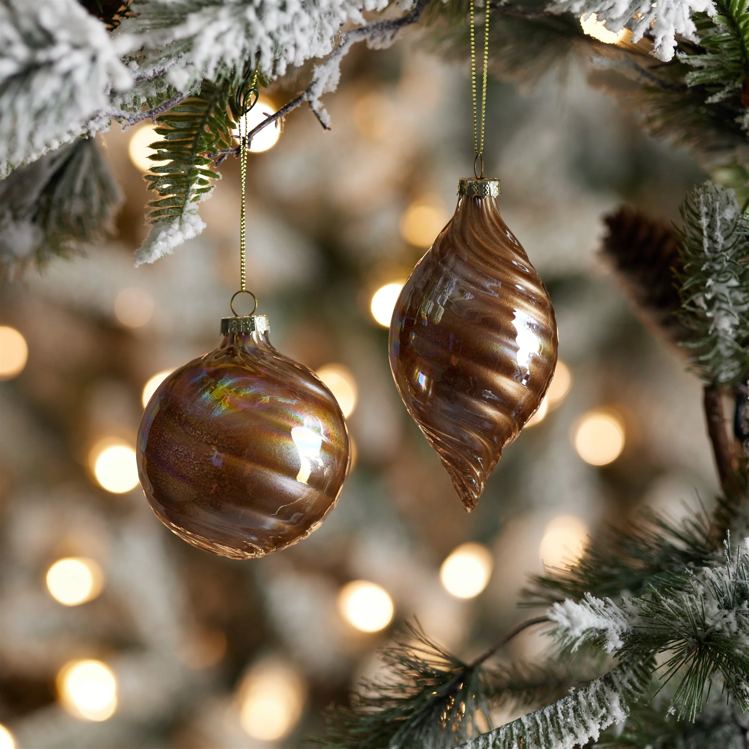 Iridescent Swirl Glass Ornament (Set of 12) - Image 7